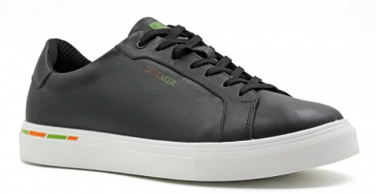 Кеды ортопедические мужские кожаные Ортомода 61145-Х-601 черные увеличенной полноты фото 1