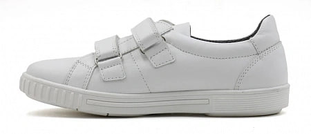 Кеды ортопедические женские кожаные Ортомода 61143-Х-605 увеличенной полноты белые фото 3