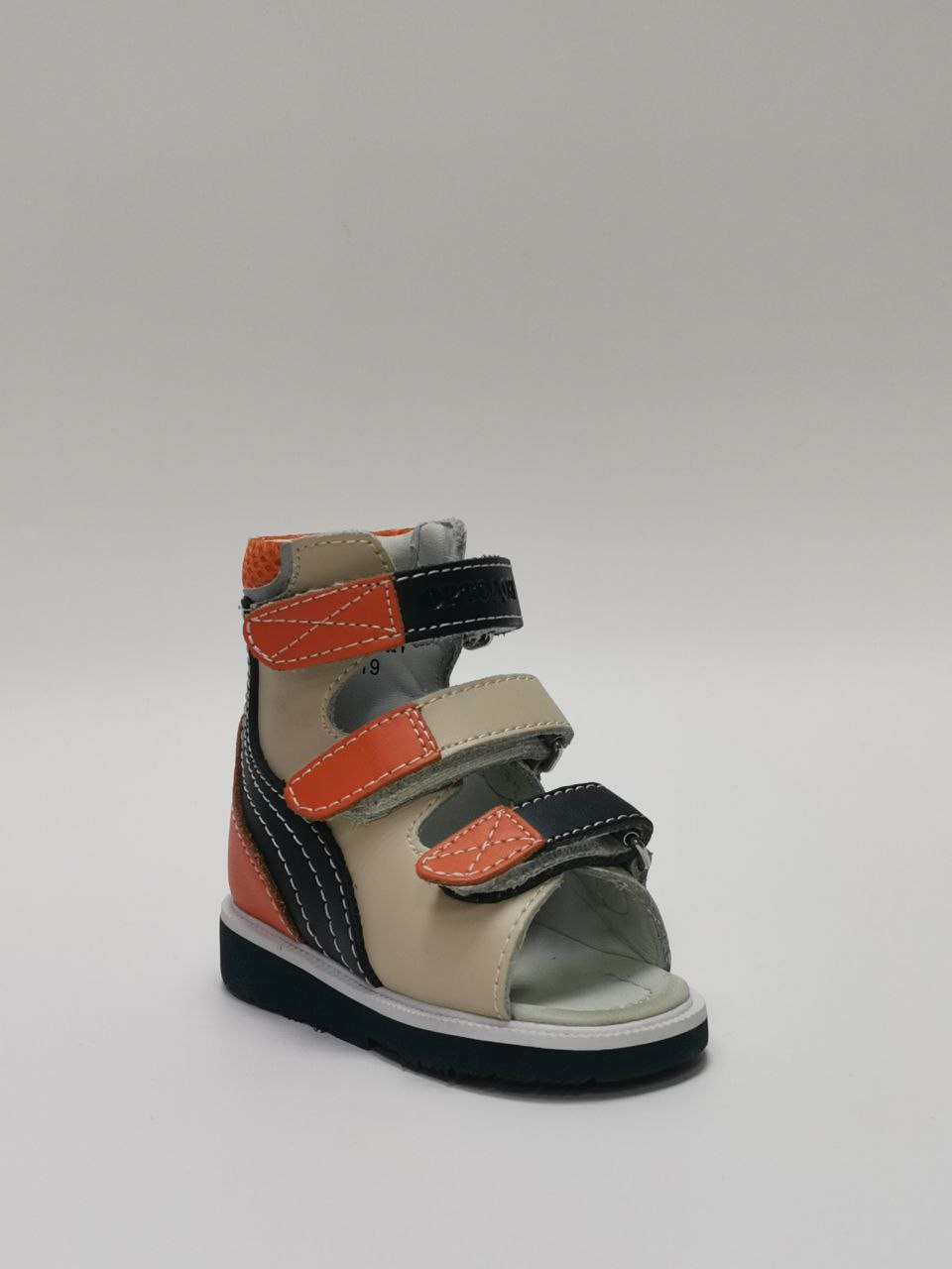 Сандалии антиварусные  молочный/оранжевый/т. синий   2222AV фото 2