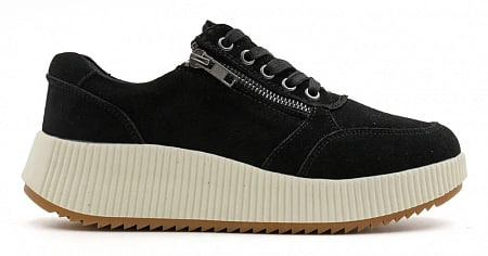 Кроссовки ортопедические женские Ортомода 88125-В-701 черные из велюра с молнией фото 3