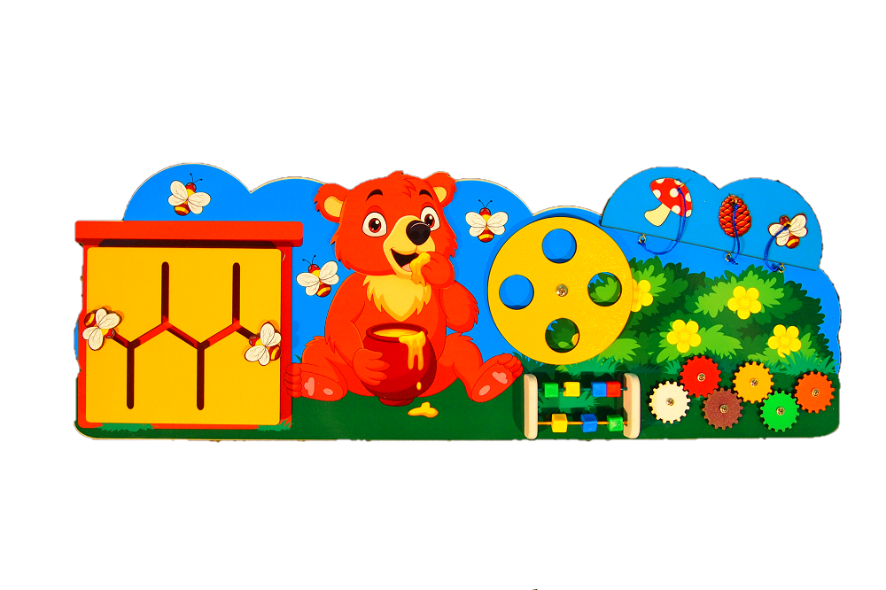 Бизиборд Медведь, 90*h32 см фото 1