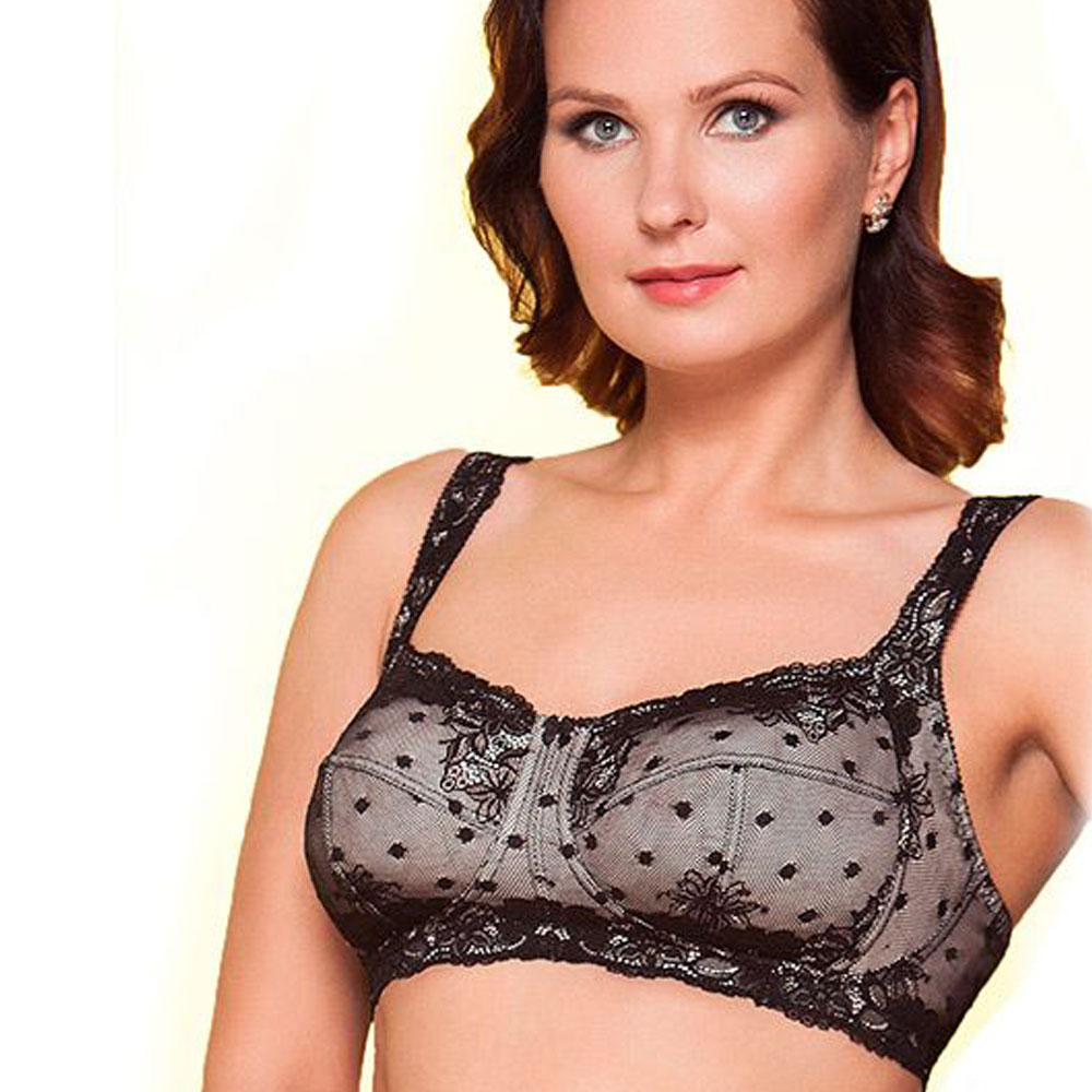 Бюстгальтер после мастэктомии Черное на пионе ЛФ0919 D08 фото 1