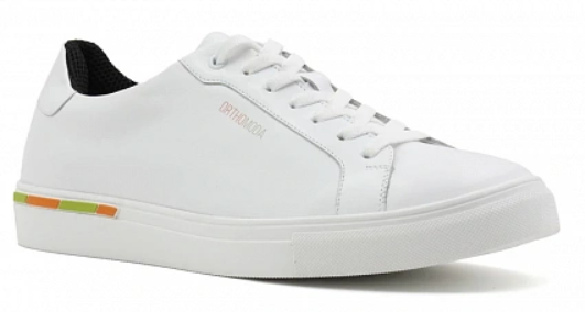 Кеды ортопедические женские кожаные Ортомода 61145-Х-605С увеличенной полноты белые фото 1