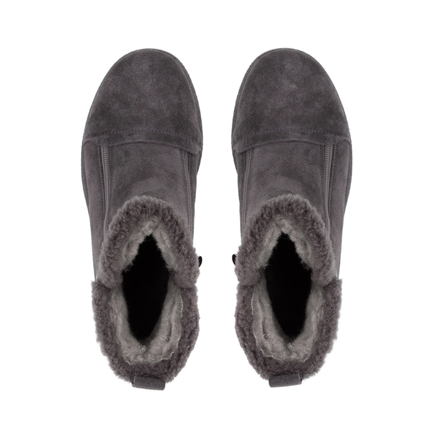 Полусапоги ортопедические женские зимние Ортомода 88031-В-904 серые замша с шерстью фото 3